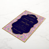 Turkish Geometric Motif Pattern Islamic Wedding 箔招待状 (回転した状態)