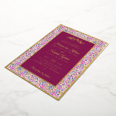 Turkish Geometric Motif Pattern Islamic Wedding 箔招待状 (回転した状態)