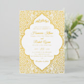 Turkish Geometric Motif Pattern Islamic Wedding 箔招待状 (立ち正面)