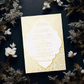 Turkish Geometric Motif Pattern Islamic Wedding 箔招待状