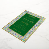 Turkish Geometric Motif Pattern Islamic Wedding 箔招待状 (回転した状態)