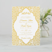Turkish Geometric Motif Pattern Islamic Wedding 箔招待状 (立ち正面)