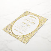 Turkish Geometric Motif Pattern Islamic Wedding 箔招待状 (回転した状態)