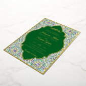 Turkish Geometric Motif Pattern Islamic Wedding 箔招待状 (回転した状態)