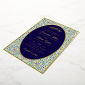 Turkish Geometric Motif Pattern Islamic Wedding 箔招待状 (回転した状態)