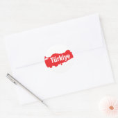 Türkiyeの輪郭アイコン ラウンドシール (封筒)