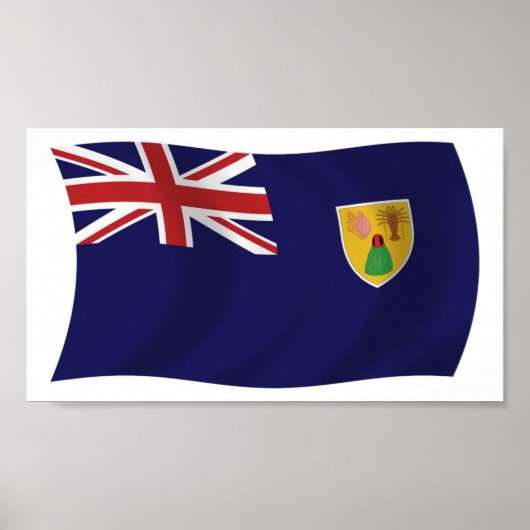 Turks And Caicos Islands Flag Poster Print ポスター (正面)