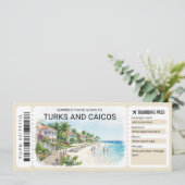 Turks and Caicos Trip Boarding Pass Ticket 招待状 (スタンド正面)