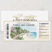 Turks and Caicos Trip Boarding Pass Ticket 招待状 (正面/裏面)