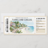 Turks and Caicos Trip Boarding Pass Ticket 招待状 (正面)