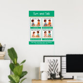 Turn and Talk Anchor Chart Classroom Poster ポスター (ホームオフィス)