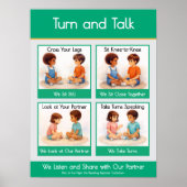 Turn and Talk Anchor Chart Classroom Poster ポスター (正面)