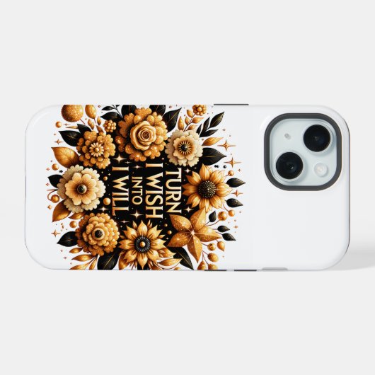 Turn I wish into I will Phone Case iPhone 15ケース (裏面横)