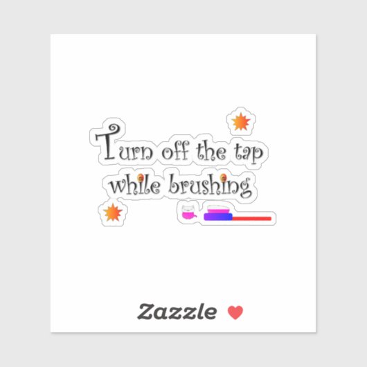 Turn off the tap while brushing sticker シール (シート)