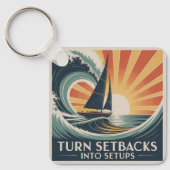 Turn Setbacks Into Setups キーホルダー (正面)