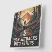 Turn Setbacks Into Setups スクエア壁時計 (傾斜)