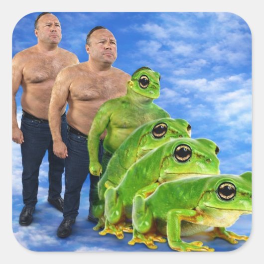 Turn the Frogs Gay Meme Sticker - Satirical スクエアシール (正面)