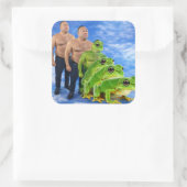 Turn the Frogs Gay Meme Sticker - Satirical スクエアシール (バッグ)