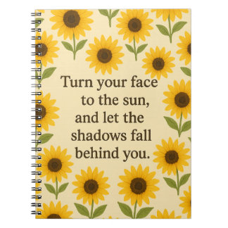 Turn Your Face to the Sun Vintage Sunflower Poster ノートブック