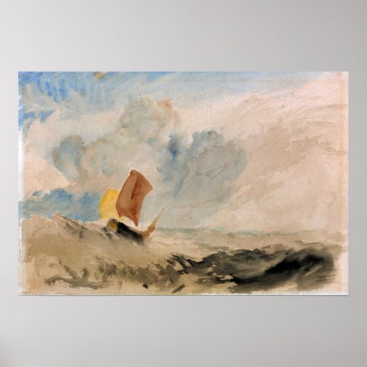 Turner - Sea Piece Rough Sea With Fishing Boat ポスター (正面)