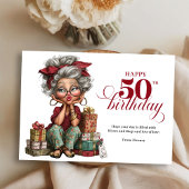 Turning 50 quirky woman fun humorous greeting 招待状