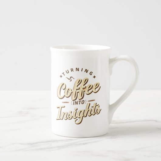 Turning Coffee Into Insights Data Humor ボーンチャイナマグカップ (右)