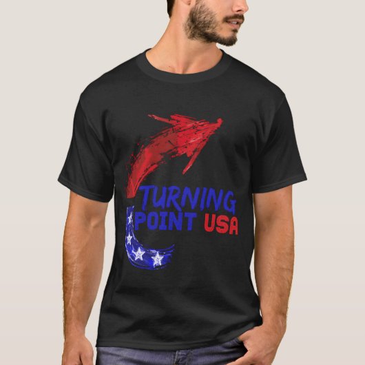 Turning Point USAのかわいいデザインのレトロ Tシャツ (正面)