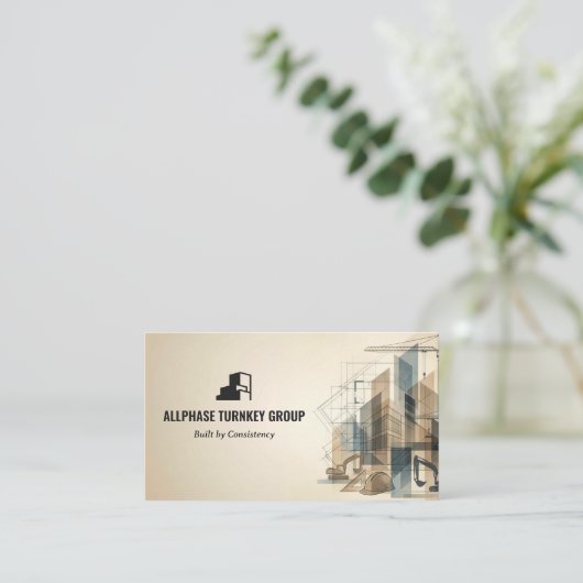 Turnkey Construction Services | Brown Sktech 名刺 (スタンド正面)