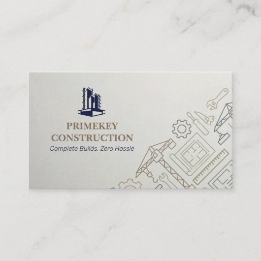 Turnkey Construction Services | Minimalist Grey 名刺 (正面)