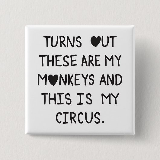Turns out these are my monkeys & this is my circus 缶バッジ (正面)