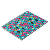 TurqoiseとPink Cubeのパターン ノートブック (左側)