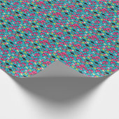TurqoiseとPink Cubeのパターン ラッピングペーパー (角)