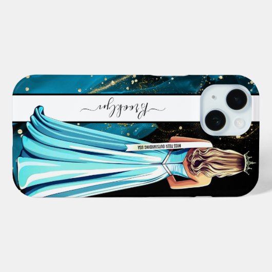 Turqoise Dreams Pageant Portrait Blonde Case-Mate iPhoneケース (裏面 (横))
