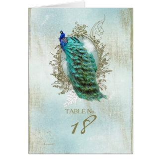 Turqoise Shabby Peacock – テーブル番号カード