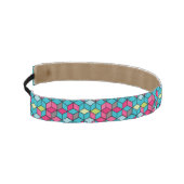 Turqouiseおよびピンクの立方体パターン アスレチックヘッドバンド (左)