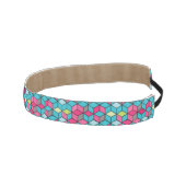 Turqouiseおよびピンクの立方体パターン アスレチックヘッドバンド (右)