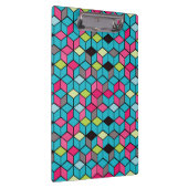 Turqouiseおよびピンクの立方体パターン クリップボード (右)