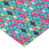 Turqouiseおよびピンクの立方体パターン テーブルクロス (アングル)