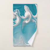  turquesa con blanco remolina バスタオルセット (ハンドタオル)
