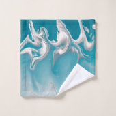  turquesa con blanco remolina バスタオルセット (ウォッシュタオル)