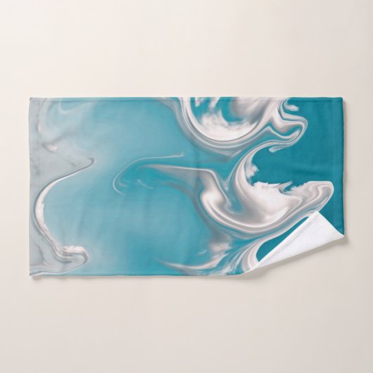  turquesa con blanco remolina バスタオルセット (ハンドタオル)