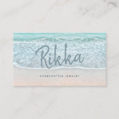 Turquioise Ocean Sandy Beach Handmade Jewelry QR 名刺 (正面)