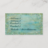 Turquiseの青の花のきらきら光る 名刺 (裏面)