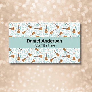 Turquois Ukulele Business Card Guitar and Uke 名刺