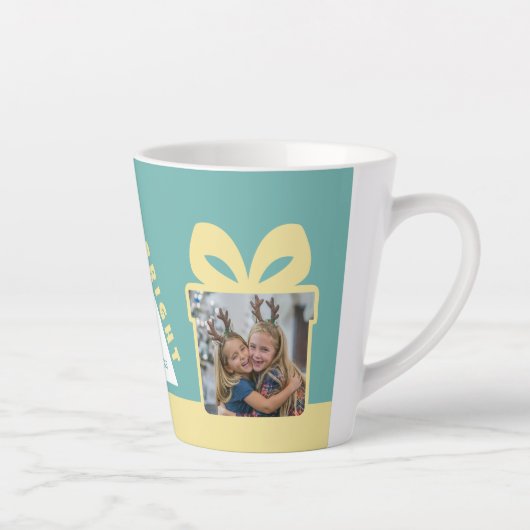 Turquoise 2 Photo Minimalist Keepsake カフェラテマグ (右)