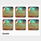 Turquoise Abstract Citrine Fantasy Product Label スクエアシール (シート)