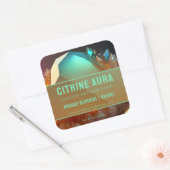Turquoise Abstract Citrine Fantasy Product Label スクエアシール (封筒)