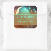 Turquoise Abstract Citrine Fantasy Product Label スクエアシール (バッグ)
