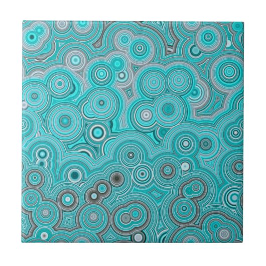 Turquoise Agate Flow – Elegant Abstract Pattern タイル (正面)
