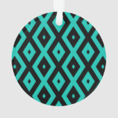 Turquoise and black diamond pattern オーナメント (裏面)